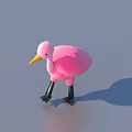 Pink Flamingo Stuffed Doll With Yellow Beak And Black Legs