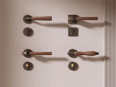 Middle style door handle 3d model