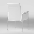 Modern White Armchair With Sleek Metal Frame And Comfortable Contemporary Design