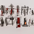 Various Gym Fitness Equipment Including Strength Training Machines And Workout Tools