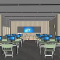 Modern Classroom Multimedia Classroom Computer Room 3d model