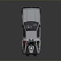 DeLorean DMC12 Car Rear View With Large Engine Silver Body And Red Taillights