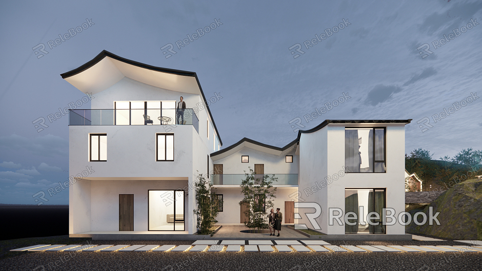 New Chinese style villa villa classical country house model