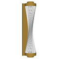 Modern Curved Wall Lamp With White Woven Shade And Dark Brown Frame