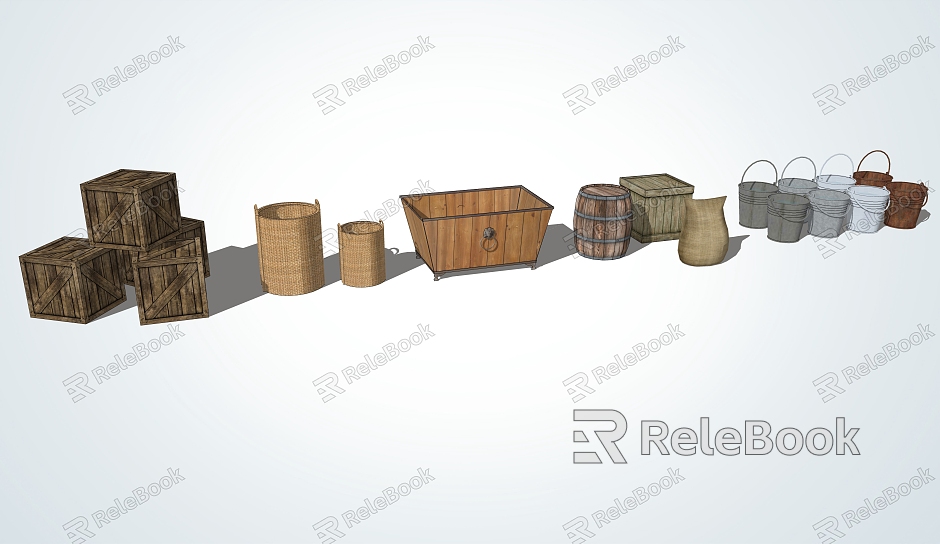 Modern bucket country wooden box model