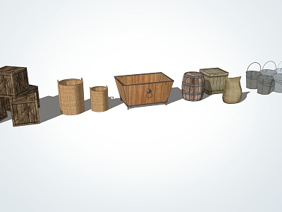 Modern bucket country wooden box model