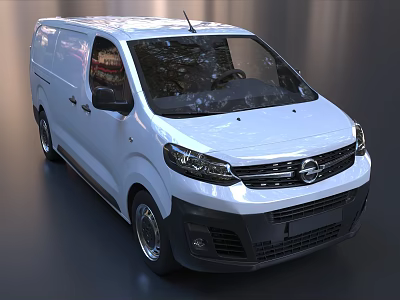 White Modern Van Exterior Design With Front Grille And Sleek Side Windows 3d model
