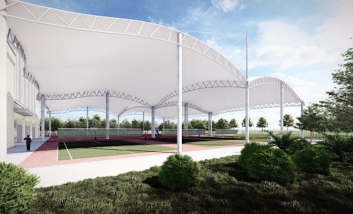 Modern Tensioned Membrane Stadium Tensioned Membrane Belt 3d model