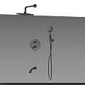 Modern Chrome Shower System With Overhead Handheld Showerhead And Control Valve 3d model