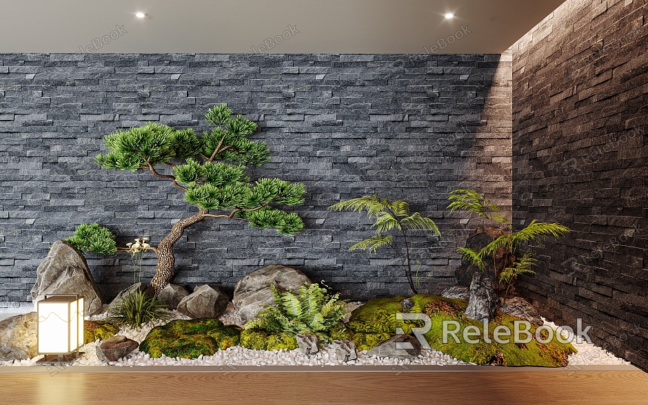 New Chinese style landscape sketch interior landscaping model