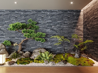 New Chinese style landscape sketch interior landscaping model