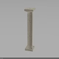 Classical White Marble Roman Column With Fluted Design And Pedestal Base