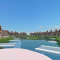 Aerial Planning of Waterfront Residential Community Layout with Scattered Buildings and Water Areas