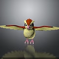 Colorful Cartoon Bird Toy with Red Head Yellow Body and Open Wings