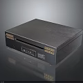 Black Square Electronic Device With Textured Surface And Front Control Panel For Home Use