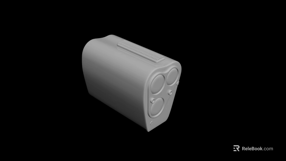 3D Rendered Industrial Device Prototype With Cylindrical Shape Circular Elements And Textured Surface 3d model 