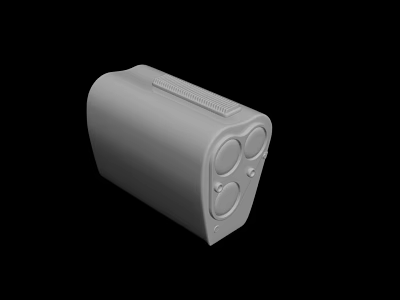3D Rendered Industrial Device Prototype With Cylindrical Shape Circular Elements And Textured Surface 3d model