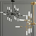 Modern chandelier dynamics symmetrical pendant lamp 3d model