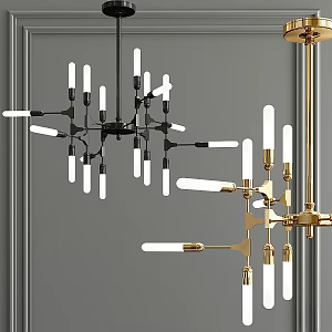 Modern chandelier dynamics symmetrical pendant lamp 3d model