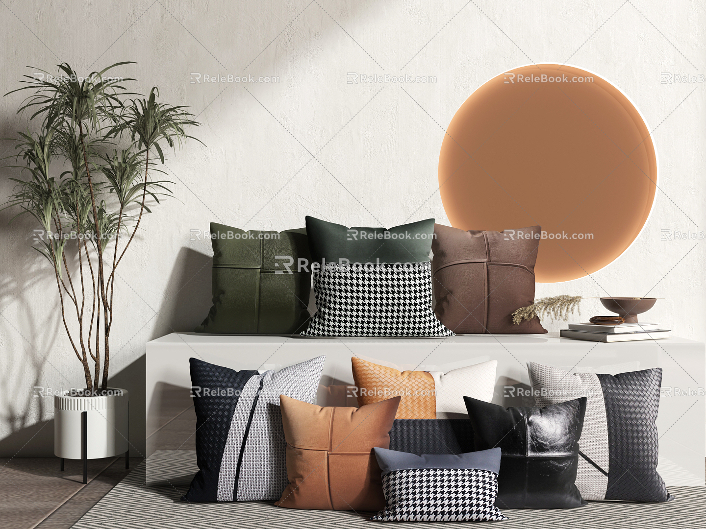 Modern pillow pillow combination 3d model