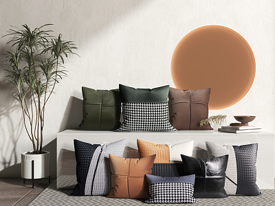 Modern pillow combination 3d model