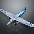 Vintage Silver Airplane Model With Blue Tail And Wing Letters P6 AP On Dark Background
