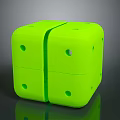 Neon Green Cube Shaped Household Organizer With Divided Compartments And Holes