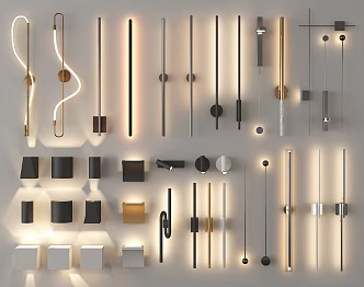 Modern minimalist wall lamp square box wall lamp wall lamp aisle lamp corridor lamp line wall lamp 3d model