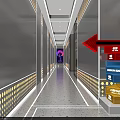 Modern KTV Corridor Interior Design With Stylish Lighting And Decorative Elements 3d model