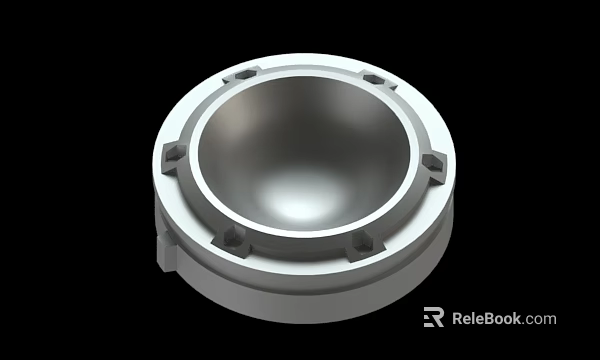 Circular Metal Industrial Component With Ring Structure Concave Center And Mounting Holes 3d model 
