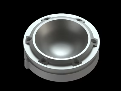 Circular Metal Industrial Component With Ring Structure Concave Center And Mounting Holes 3d model