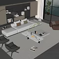 Modern sofa coffee table combination 3d model