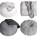 sofa stool combination sofa cushion 3d model