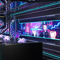 Modern KTV Interior With Neon Light Decor Sofas Screens And Hi tech Atmosphere 3d model