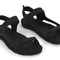 Black Casual Sandals with Adjustable Straps Non Slip Sole and Comfortable Fit for Everyday Use