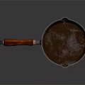 Durable Cast Iron Frying Pan With Wooden Handle For Kitchen Cooking Use
