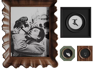 Wooden Photo Frames With Wavy Edge And Various Shapes For Home Decor 3d model