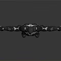 Armored Superhero Character In Black And Silver Mechanical Suit With Extended Arms