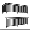 Black Metal Railing with Vertical Bars Design for Balcony and Patio Modern Simple Structure