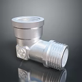 Silver Metal Pipe Elbow Fitting With Threaded Connections And Durable Design 3d model