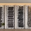Various Stepping Stones Designs With White Pebbles And Green Plant Decor