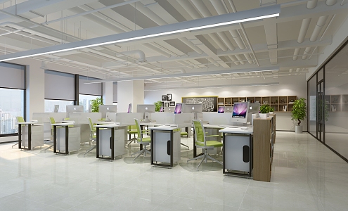 Modern public office area 3d model