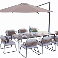 Modern Outdoor Landscape Seats With Wicker Design And Patio Umbrella Table