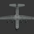 Large Transport Aircraft With Six Propeller Engines Green Cockpit Windows And Silver Fuselage