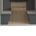 Modern Booth Seats Interior Design With Wall TV Wooden Panels And Gray Upholstery