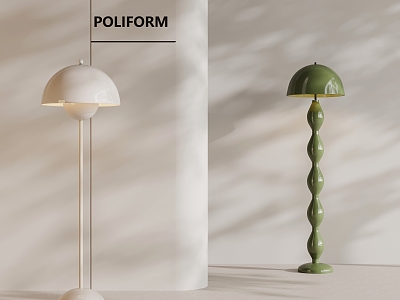 Floor lamp modern cream style 3d model