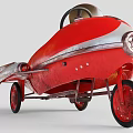 Vintage Red Toy Car With Retro Aesthetic And Unique Design
