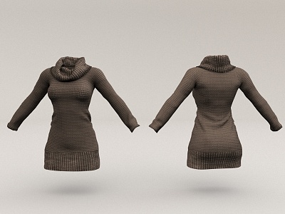 Women Tight Sweater dress 3d model