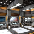 Advanced Control Room Interior With Multiple Monitoring Screens Control Panels And Equipment