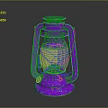 Colorful Decorative Lantern With Glass Shade Metal Frame And Vibrant Glow